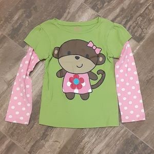 Carter's size 6 long sleeve monkey print top